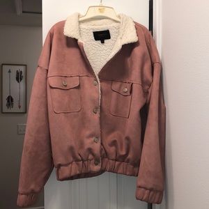 Suede feeling pink jacket